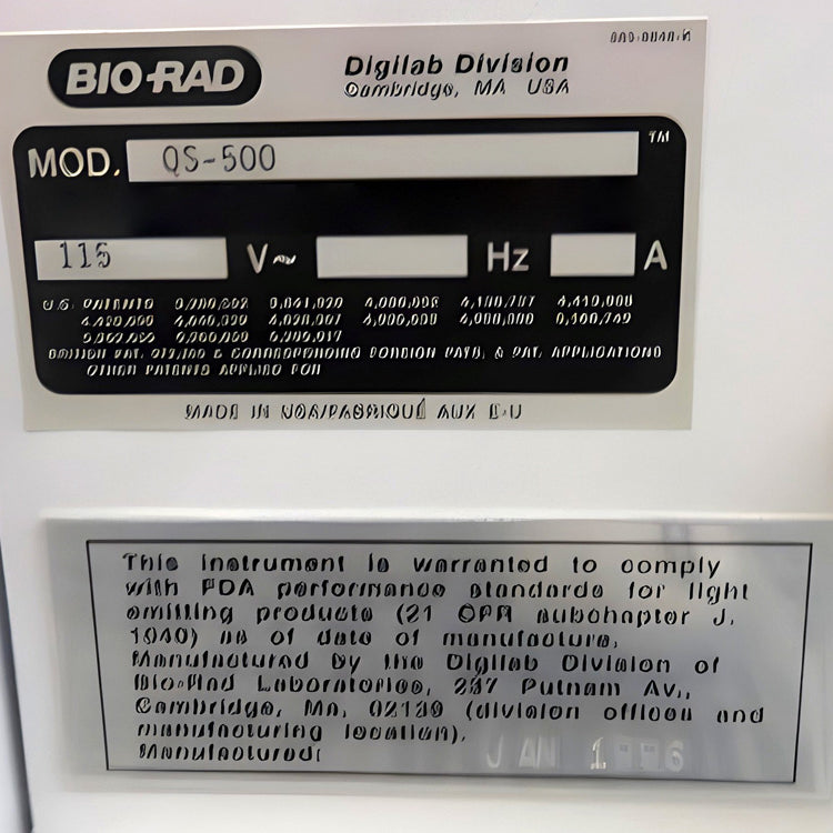 Bio-Rad QS 500 FTIR Spectrometer (Fourier Transform Infrared)
