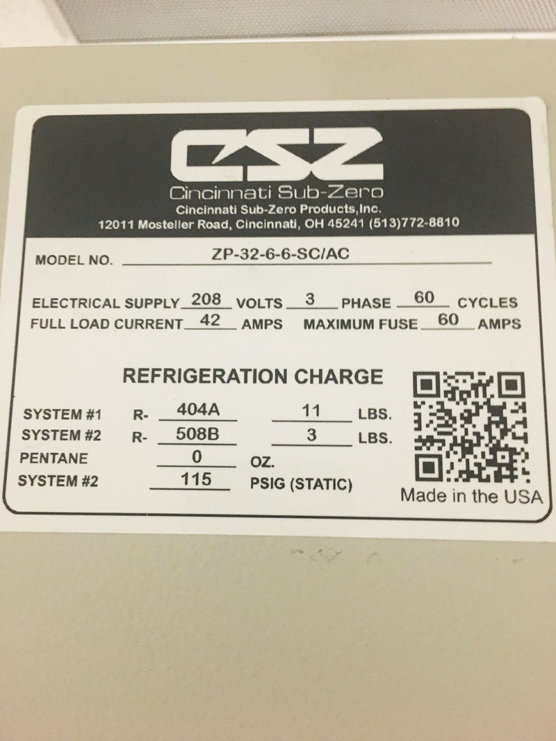 Cincinnati Sub Zero ZP 32 Chamber
