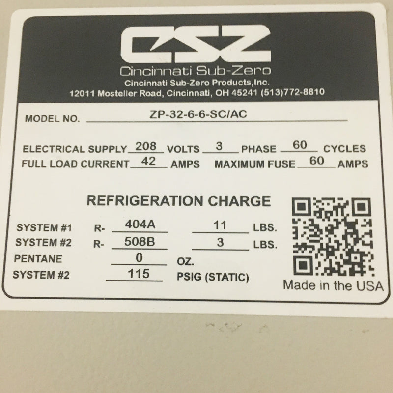Cincinnati Sub Zero ZP 32 Chamber