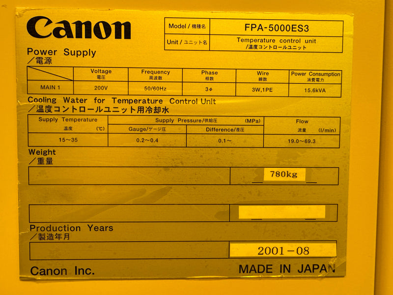 Canon FPA 5000 ES 3 Stepper