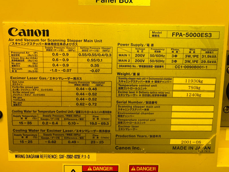Canon FPA 5000 ES 3 Stepper