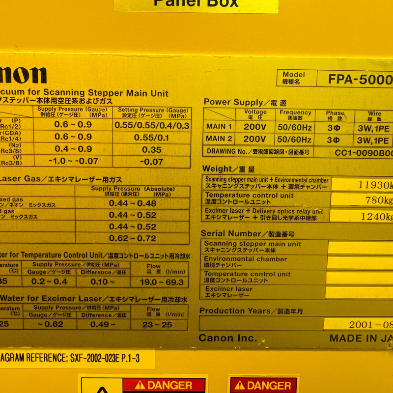 Canon FPA 5000 ES 3 Stepper