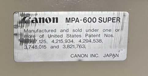 Canon MPA 600 Super Mirror Projection Mask Aligner
