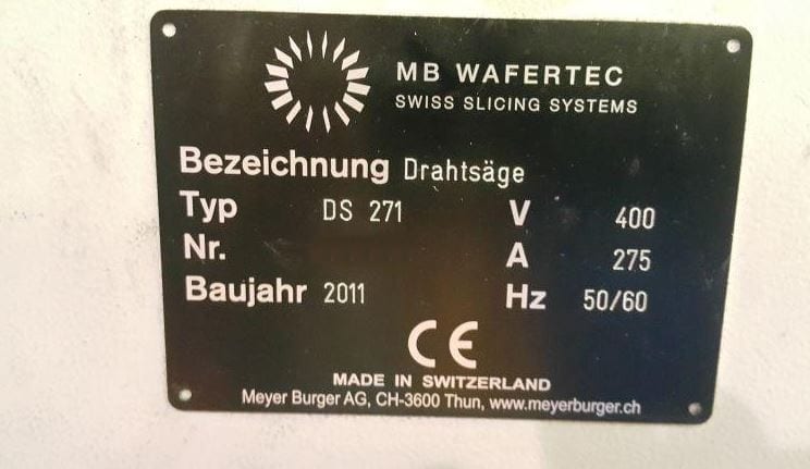 Meyer Burger DS 271 Wire Saw