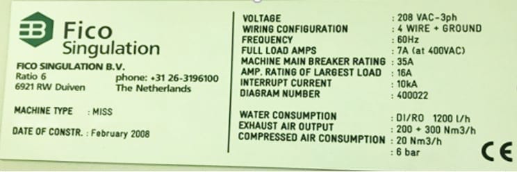 Fico MISS II Saw Singulation
