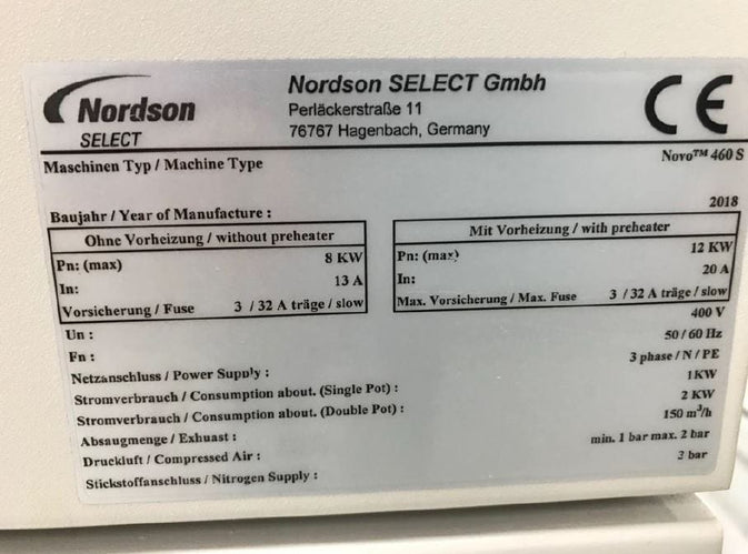 Nordson Novo 460 S Selective Soldering Machine