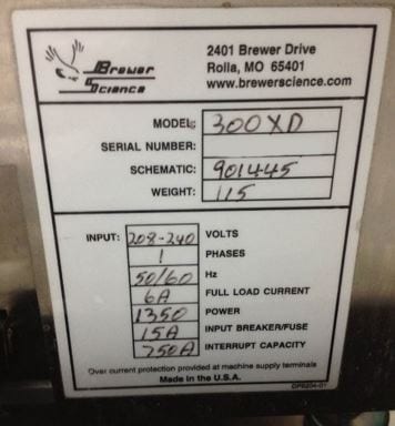 Brewer Science 300 XD IPA Cleaner
