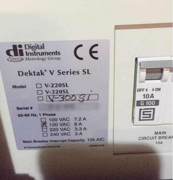 Bruker / Veeco Dektak V 300 Si Profilometer