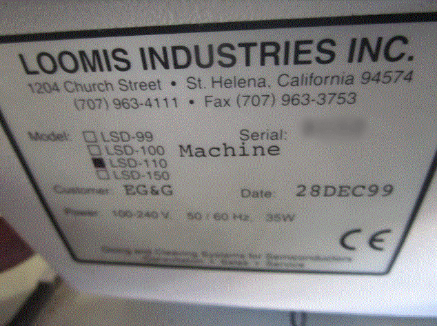 Loomis LSD 110 Scribe Dicing Machine