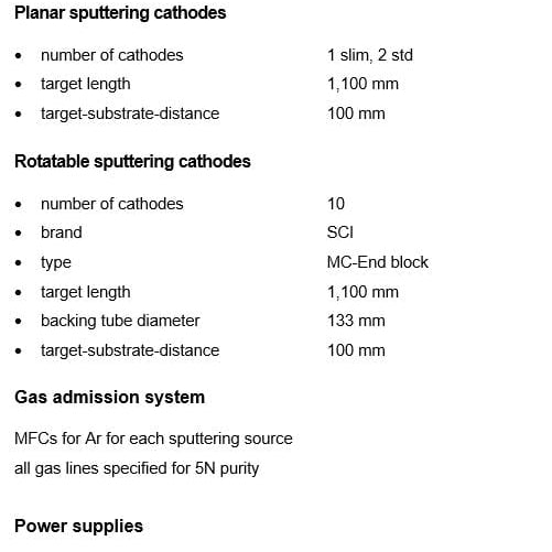FHR 1100 V BM In Line Sputtering