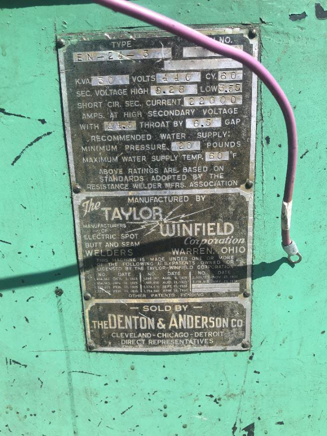 Taylor Winfield EN 24 3 Welder