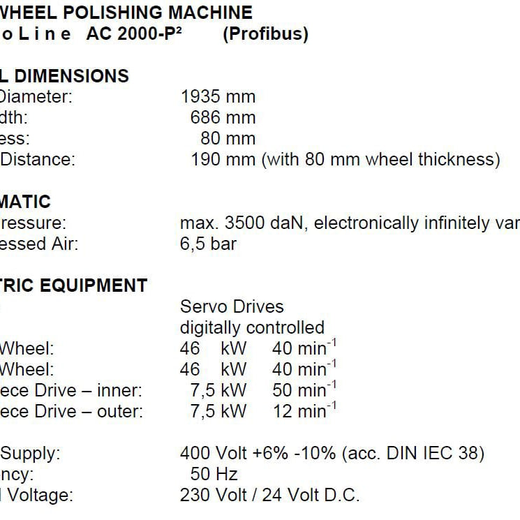 Peter Wolters AC 2000 P 2 Double Sided Polisher