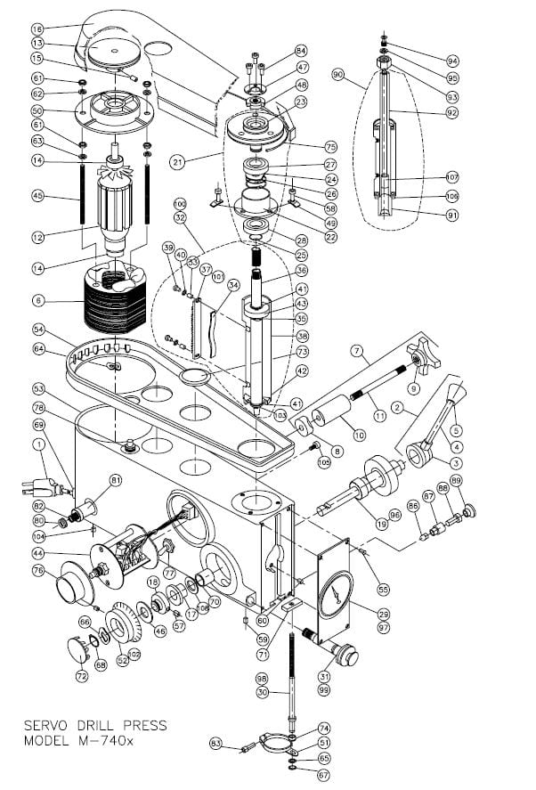 Servo Drill Head Parts