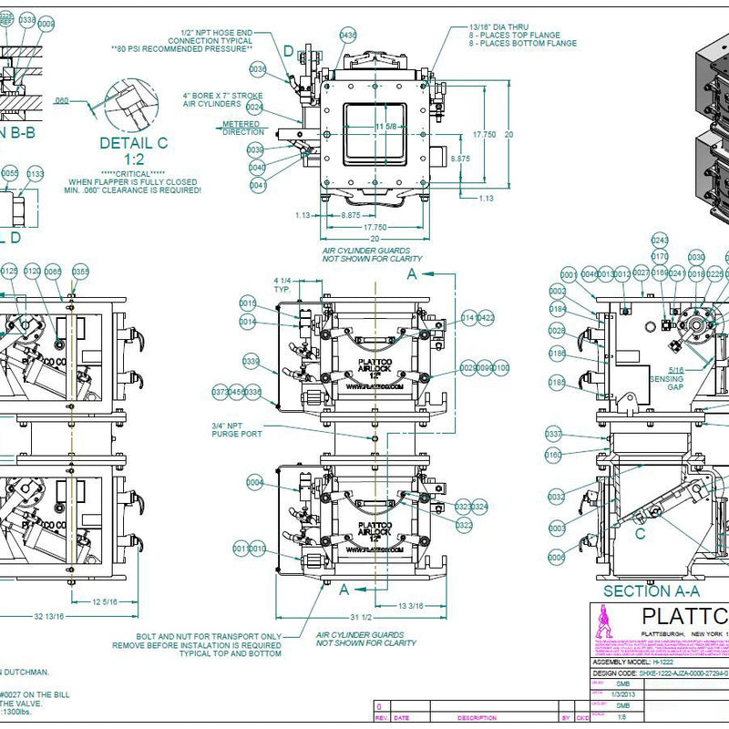 Plattco H 1222 Airlock Double Dump Flap Valve