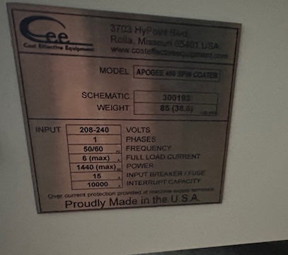 CEE Apogee 450 Spin Coater