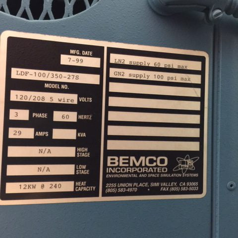 Bemco LDF 100 / 350 27 S Thermal Chamber