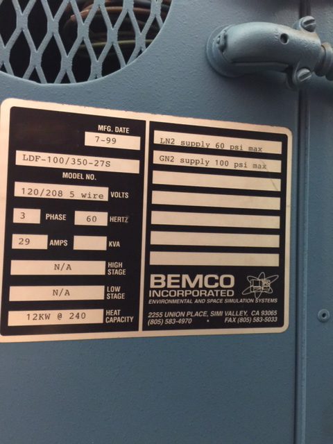 Bemco LDF 100 / 350 27 S Thermal Chamber