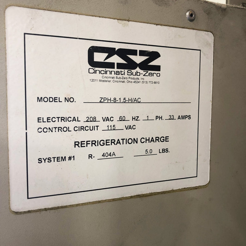 Cincinnati Z Plus 8 Sub Zero Chamber