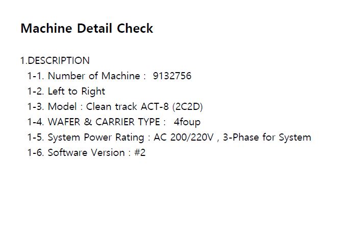 Tel Clean Track Act 8 Coater / Developer