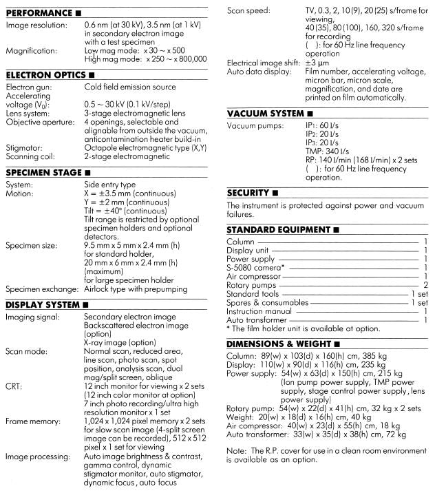 Hitachi S 5000 FE-SEM (Field Emission Scanning Electron Microscope)