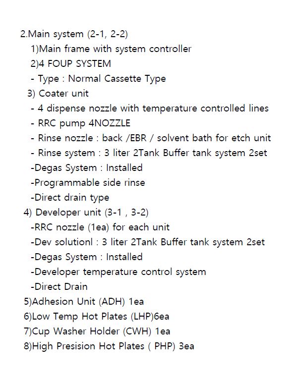 Tel Clean Track Act 8 Coater / Developer