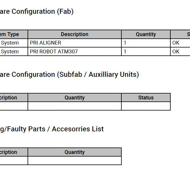 Mattson AST 2800 RTP System (Rapid Thermal Process)