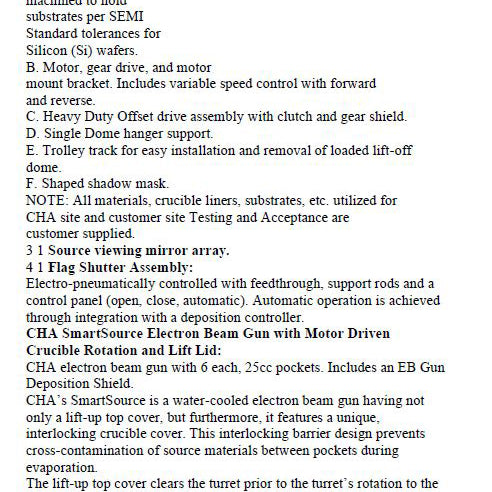 CHA Mark 40 CV RH-PC/PLC Vacuum Evaporator