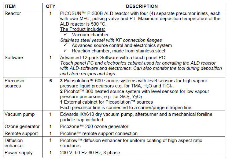 Picosun P 300 B ALD Coater (Atomic Layer Deposition)