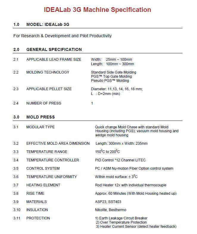 ASM IDEALab 3 G Mold Machine