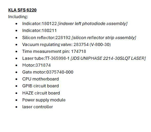 KLA Surfscan 6220 Particle Defect System