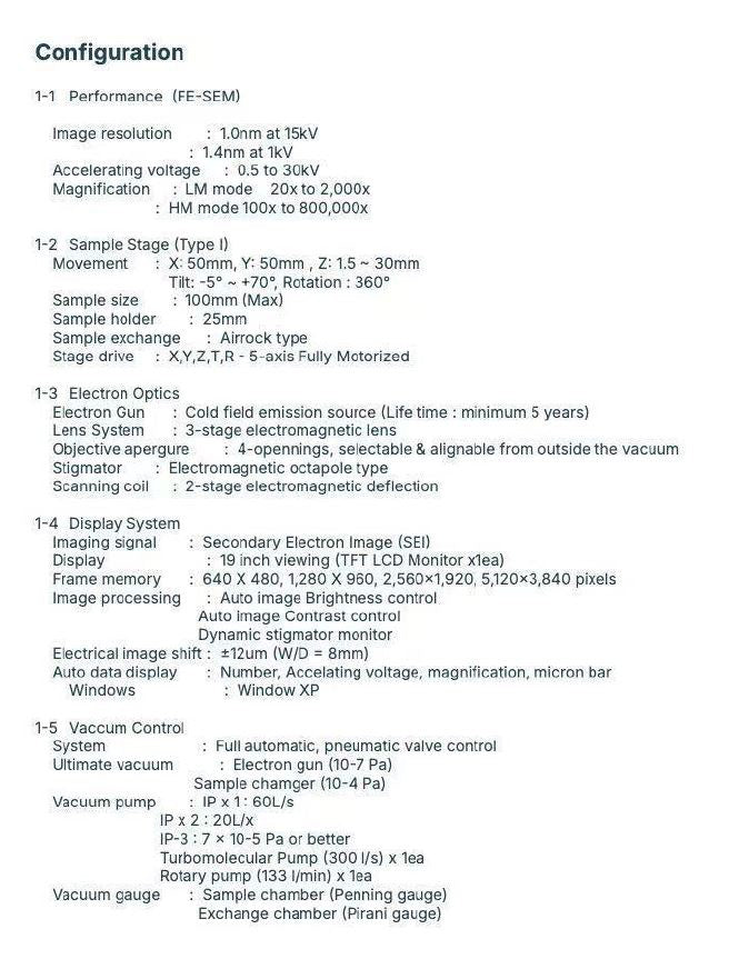 Hitachi S 4800 FE-SEM (Field Emission Scanning Electron Microscope)