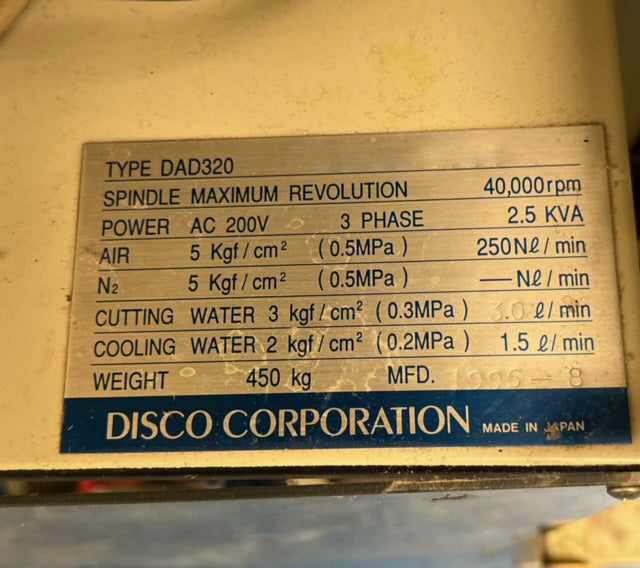 Disco DAD 320 Automatic Dicing Saw