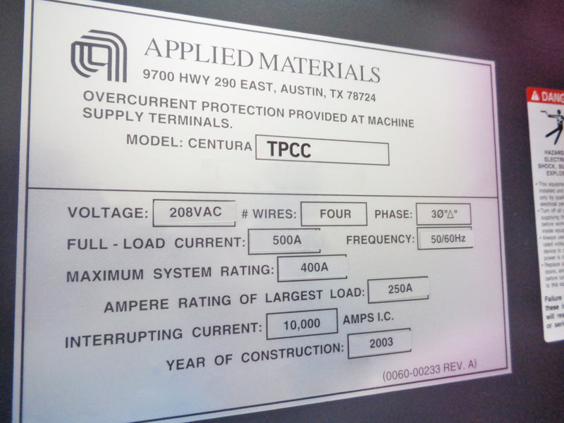Applied Materials Centura RTP TPCC