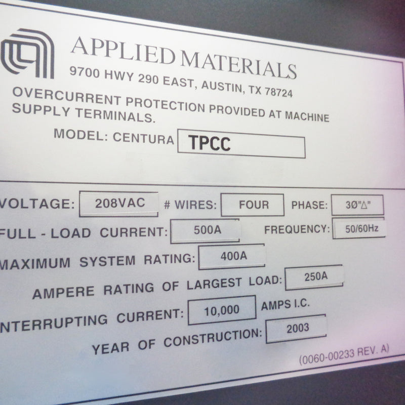 Applied Materials Centura RTP TPCC