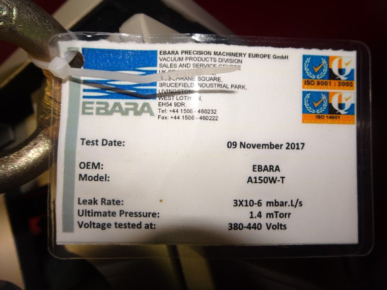 Ebara A 150 W T Vacuum Pump