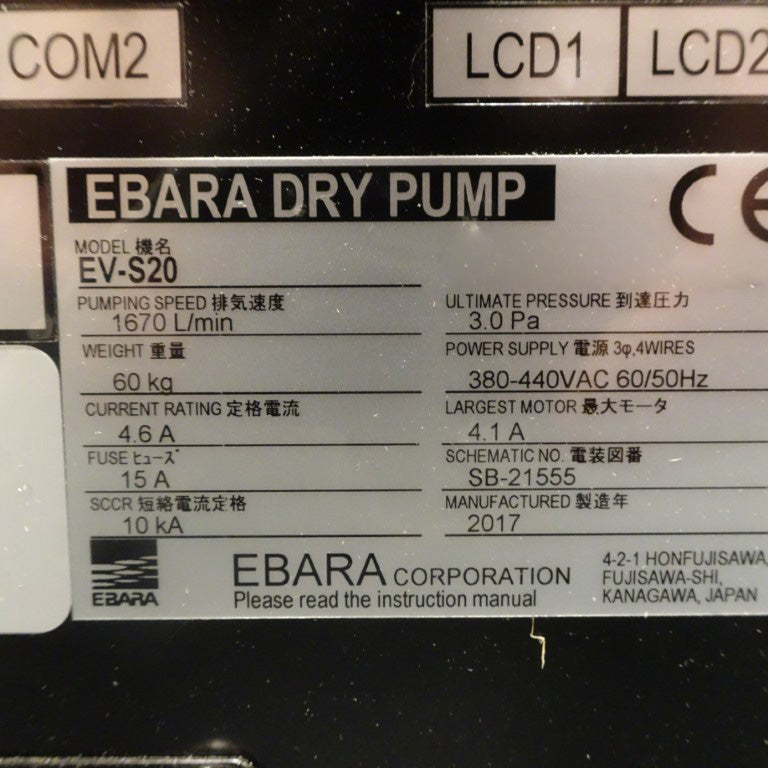 Ebara EV S 20 Vacuum Pump