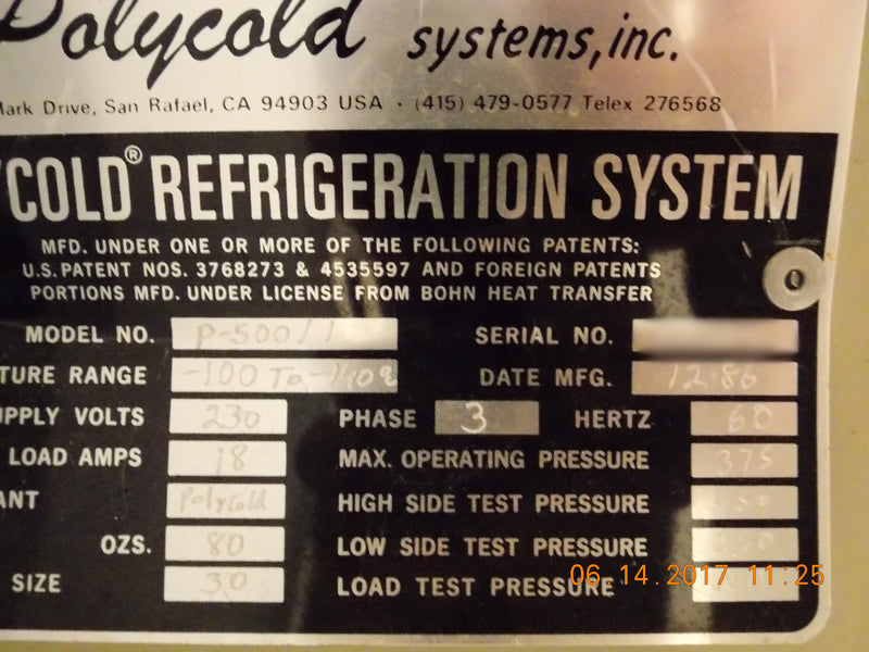 Polycold P 500 II Chiller