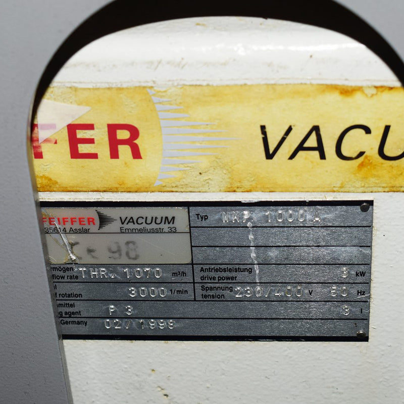 Oerlikon Balzers BAV 1250 Evaporator