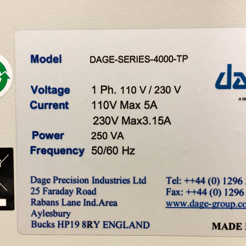 Nordson / Dage 4000 TP Bond Pull & Shear Tester