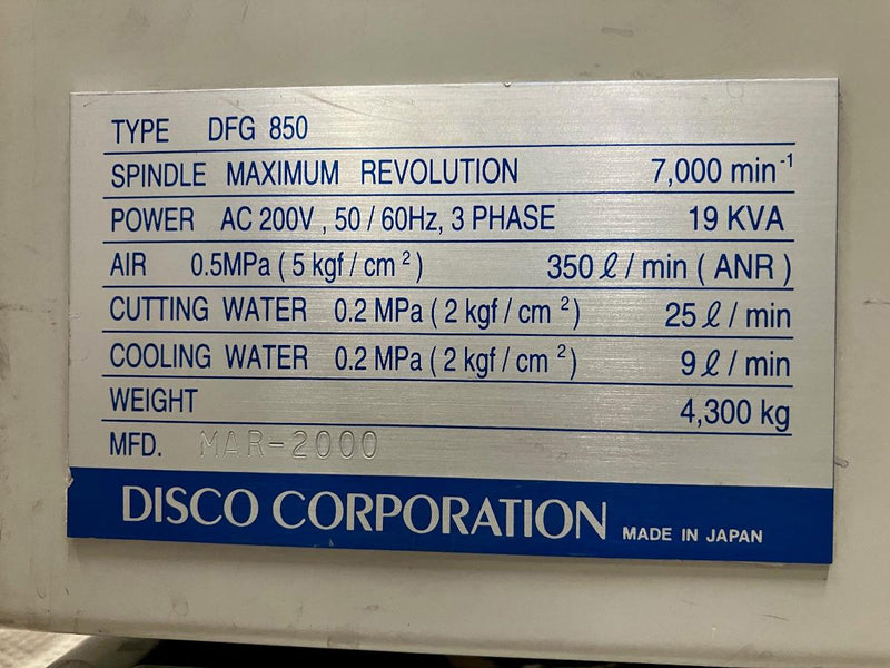 Disco DFG 850 Back Grinder