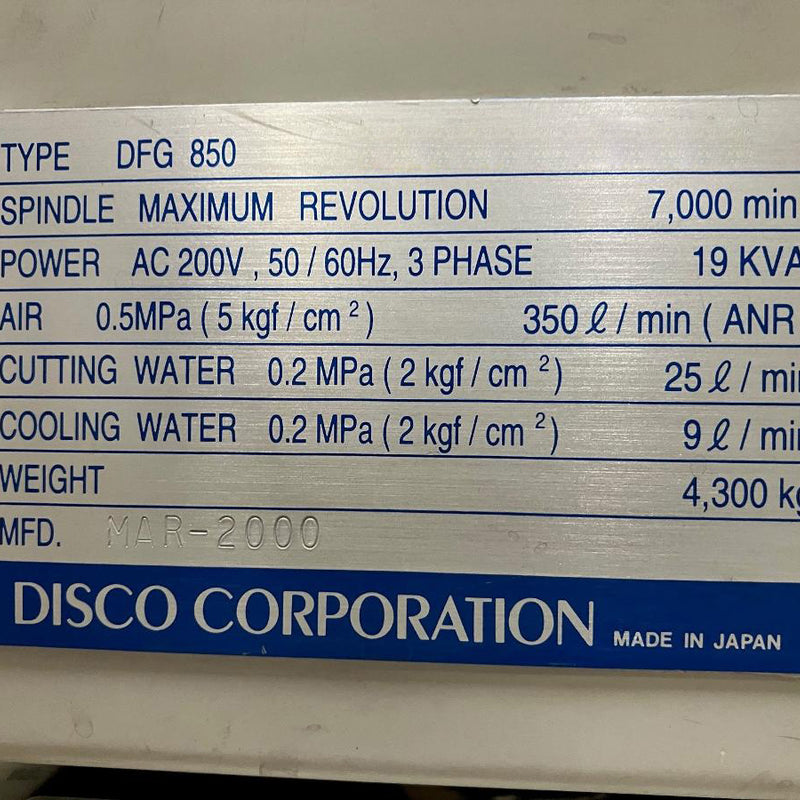 Disco DFG 850 Back Grinder