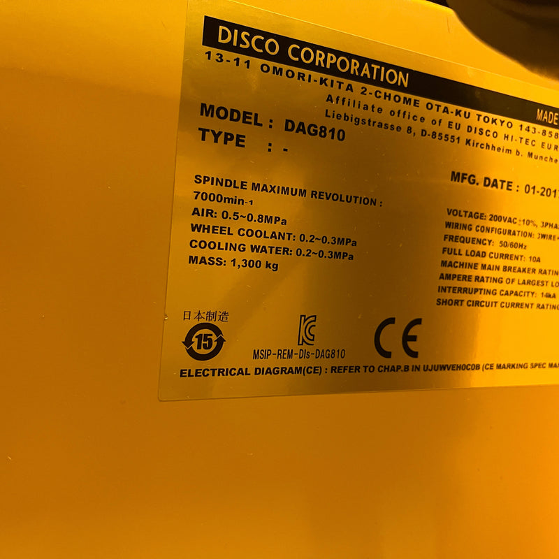 Disco DAG 810 Back Grinder