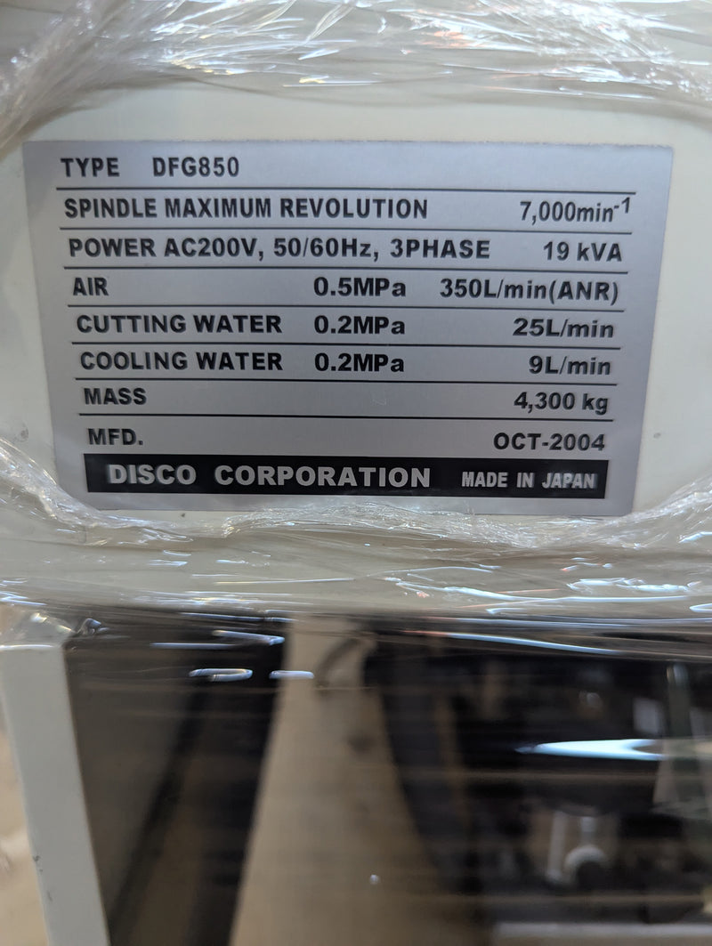 Disco DFG 850 Back Grinder