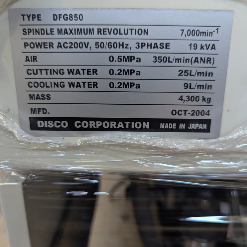 Disco DFG 850 Back Grinder