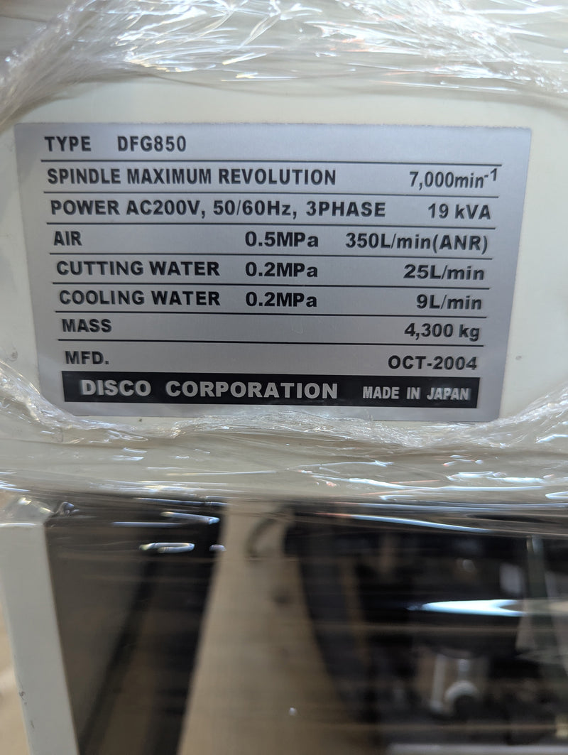 Disco DFG 850 Back Grinder