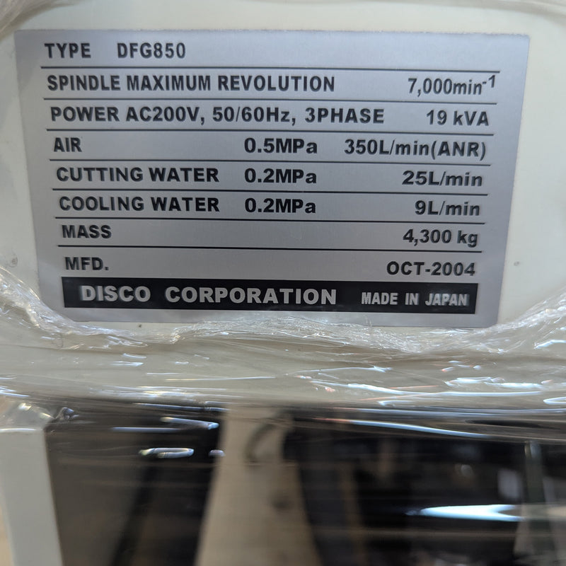 Disco DFG 850 Back Grinder