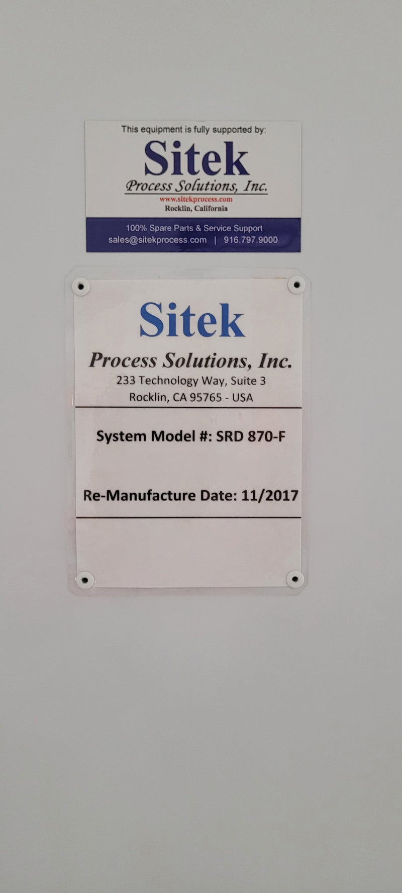 Semitool 870 F Dual Stack Spin Rinse Dryer (SRD)
