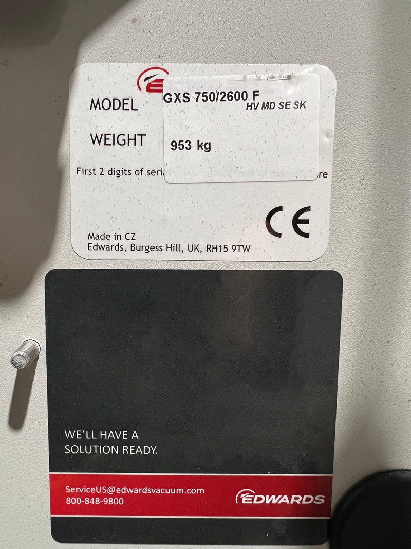 Edwards GXS 750 / 2600 Dry Vacuum Pump Combo
