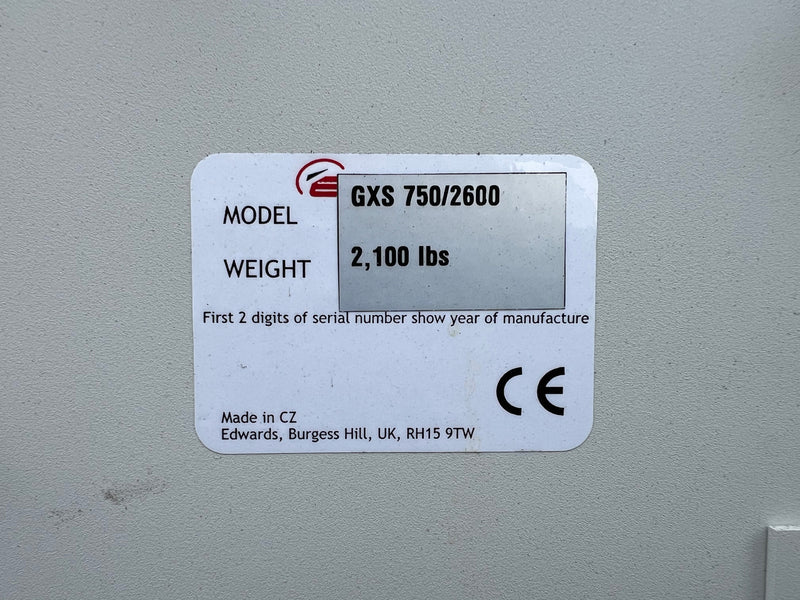 Edwards GXS 750 / 2600 Dry Vacuum Pump Combo
