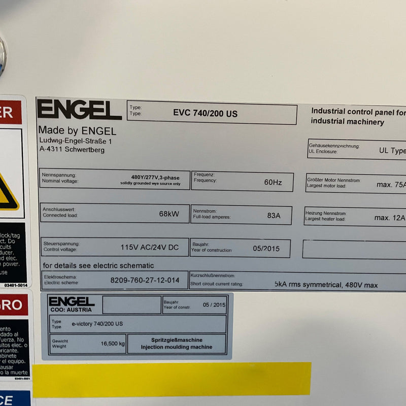 Engel EVC 740 / 200 US Injection Molding Machine